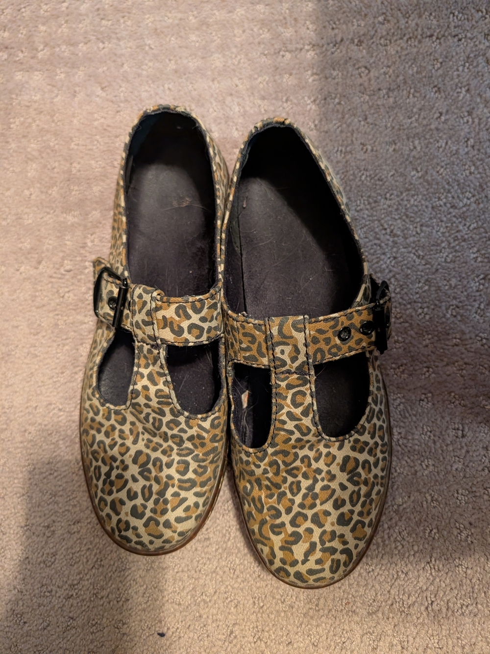 Dr. Martens - Cloth Leopard Print Mary Jane Shoes